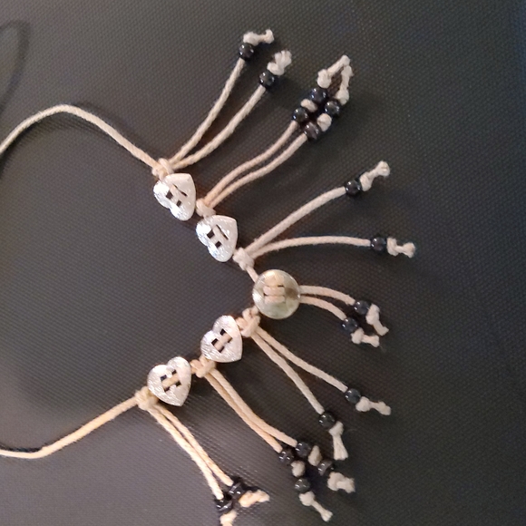 Hearts n Concho Beaded Cord Neclace/Belt - Picture 4 of 9